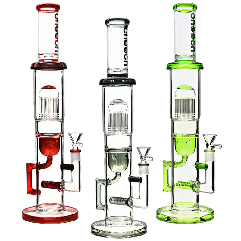 Cheech Tree Arm Perc Recycler Straight Waterpipe (CHE-174) | 17 inch | Assorted Colors product image